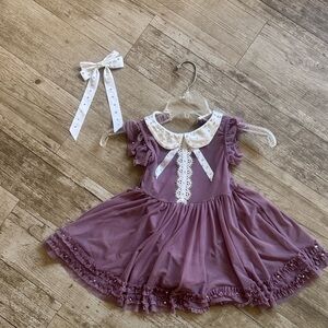 Weissman Purple Kids Dance Costume with White Accents